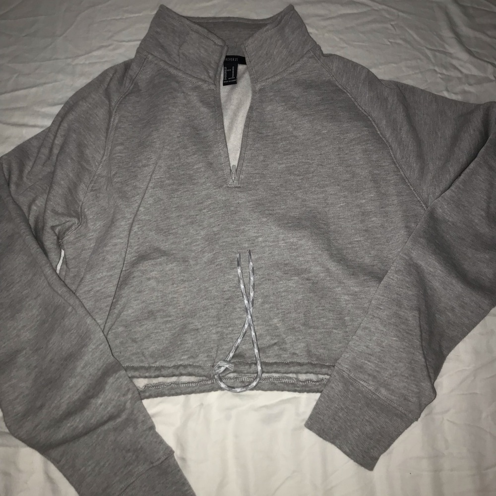 gray cropped sweatshirt